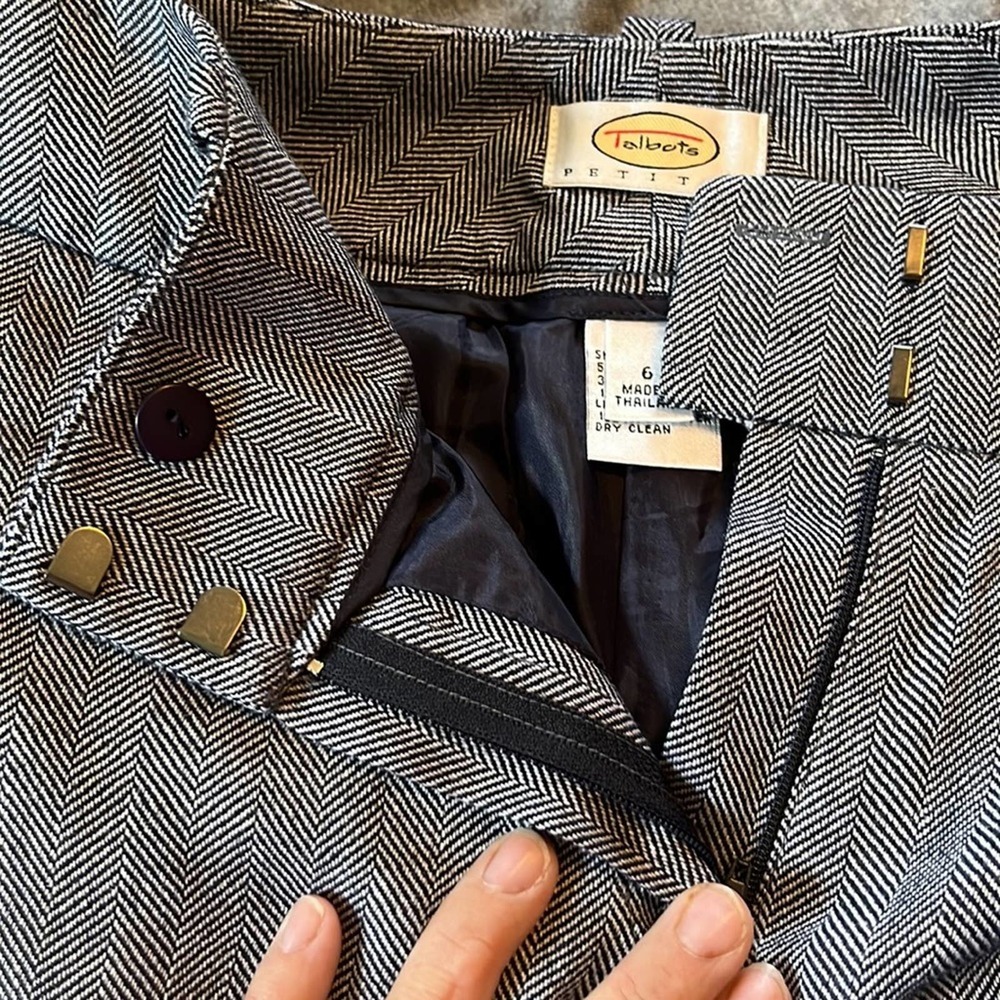 Talbots Wool Blend Herringbone Cuffed Trousers - image 5